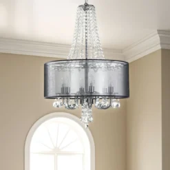 Jewel silver ring lampadario 6 luci h70 d50 cm