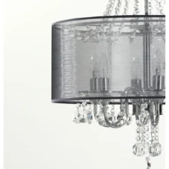 Jewel silver ring lampadario 6 luci h70 d50 cm