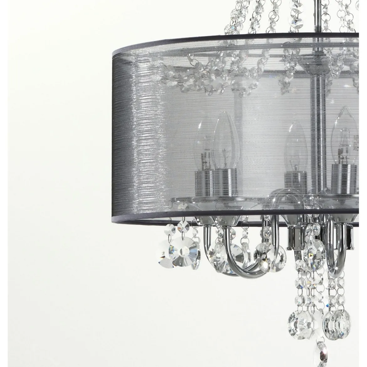 Jewel silver ring lampadario 6 luci h70 d50 cm
