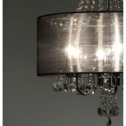 Jewel silver ring lampadario 6 luci h70 d50 cm
