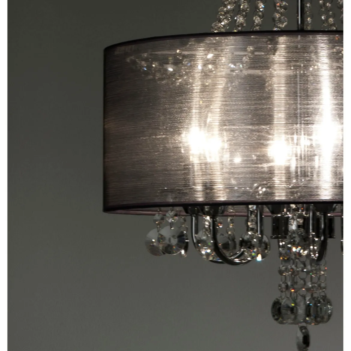 Jewel silver ring lampadario 6 luci h70 d50 cm