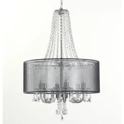 Jewel silver ring lampadario 6 luci h70 d50 cm