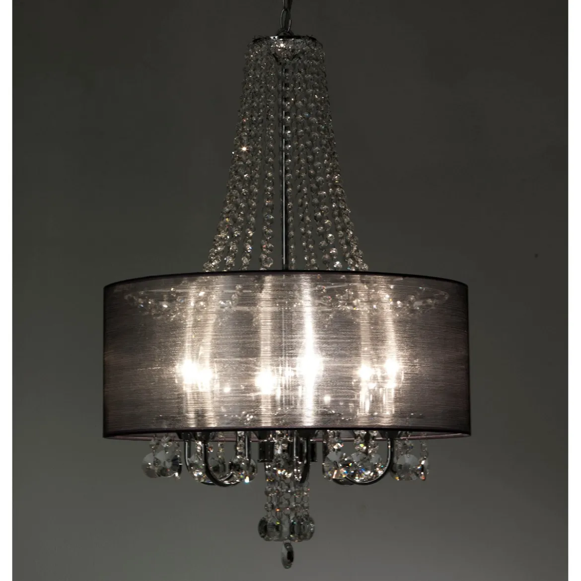 Jewel silver ring lampadario 6 luci h70 d50 cm