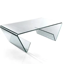 Jones tavolino in vetro curvato 110x55 h35 cm