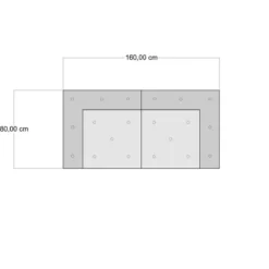 Julia-c divano 2 posti in rattan sbiancato rivestimento 100% cotone grigio scuro 160x80xh70 cm