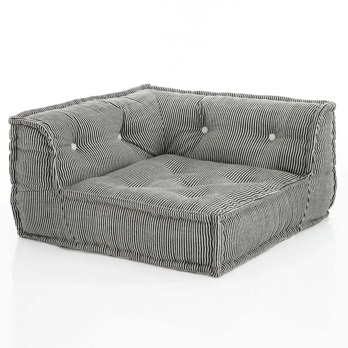 Julia-c divano 2 posti in rattan sbiancato rivestimento 100% cotone grigio scuro 160x80xh70 cm
