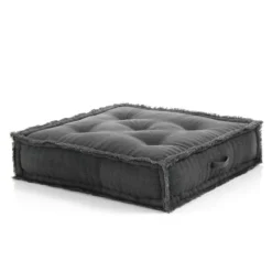 Julia-e divano 2 posti in rattan sbiancato rivestimento 100% cotone grigio 182x80xh70 cm