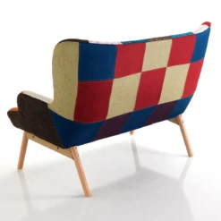 Kaleidos-g divano 2 posti in tessuto con tecnica patchwork h96 l132 p80