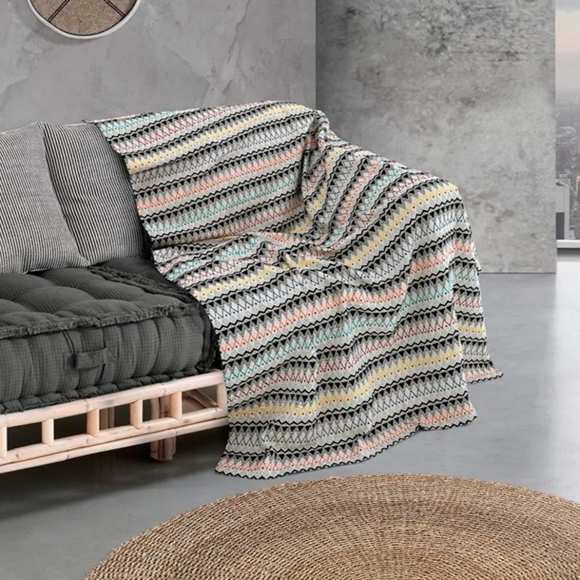 Kapoor plaid cotone 100% cotone a righe multicolore 190x135 cm