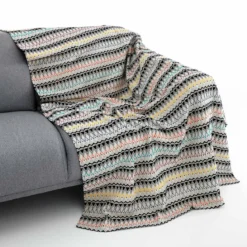 Kapoor plaid cotone 100% cotone a righe multicolore 190x135 cm
