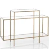 Karl consolle in acciaio finitura oro opaco e vetro temprato 118x38xh84 cm