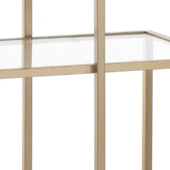 Karl consolle in acciaio finitura oro opaco e vetro temprato 118x38xh84 cm