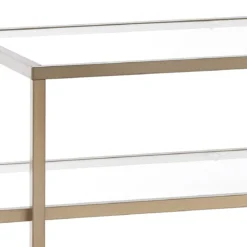 Karl consolle in acciaio finitura oro opaco e vetro temprato 118x38xh84 cm