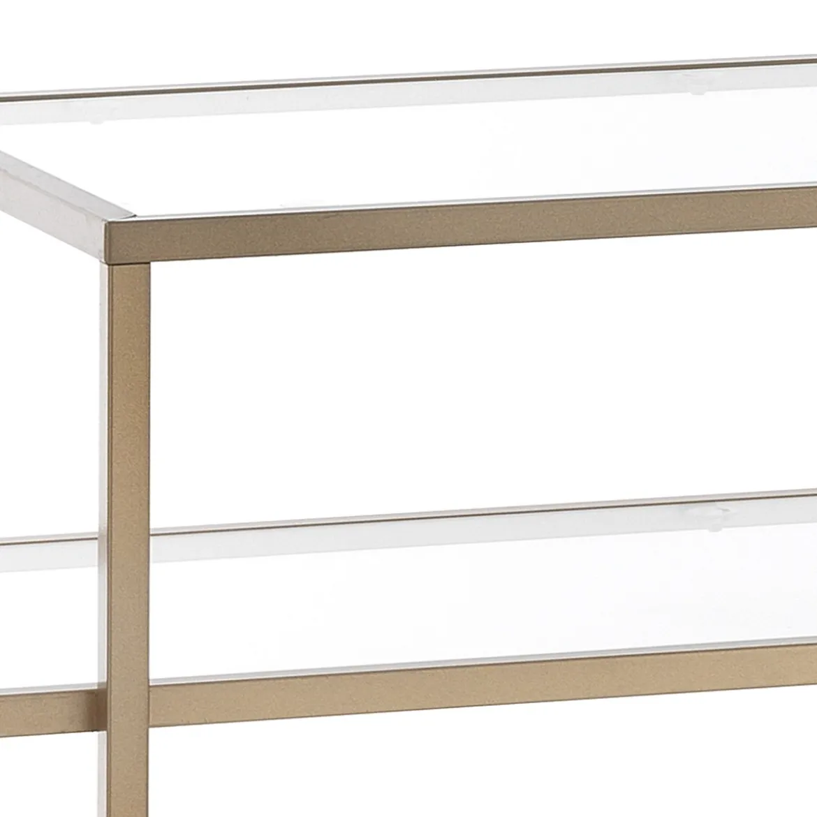 Karl consolle in acciaio finitura oro opaco e vetro temprato 118x38xh84 cm