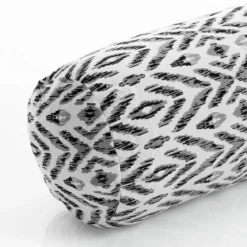 Kataam b&w cuscino a rullo rivestimento cotone 100% bianco nero 50xd18 cm