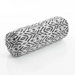 Kataam b&w cuscino a rullo rivestimento cotone 100% bianco nero 50xd18 cm