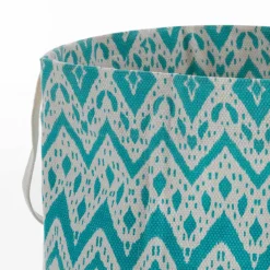 Kataam mint cesto borsa shopper 100% cotone realizzata a mano d35xh50 cm