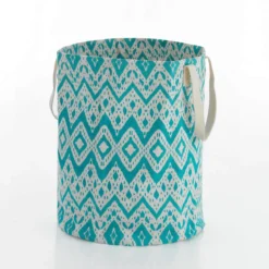 Kataam mint cesto borsa shopper 100% cotone realizzata a mano d35xh50 cm