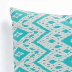 Kataam mint cuscino rivestimento cotone 100% sfoderabile azzurro 45x45 cm