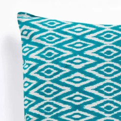 Kataam tale cuscino rivestimento cotone 100% sfoderabile bianco blu 45x45 cm