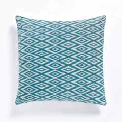 Kataam tale cuscino rivestimento cotone 100% sfoderabile bianco blu 45x45 cm