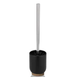 Kendama portaspazzolino toilette poliresina nera opaca d9 h38 cm
