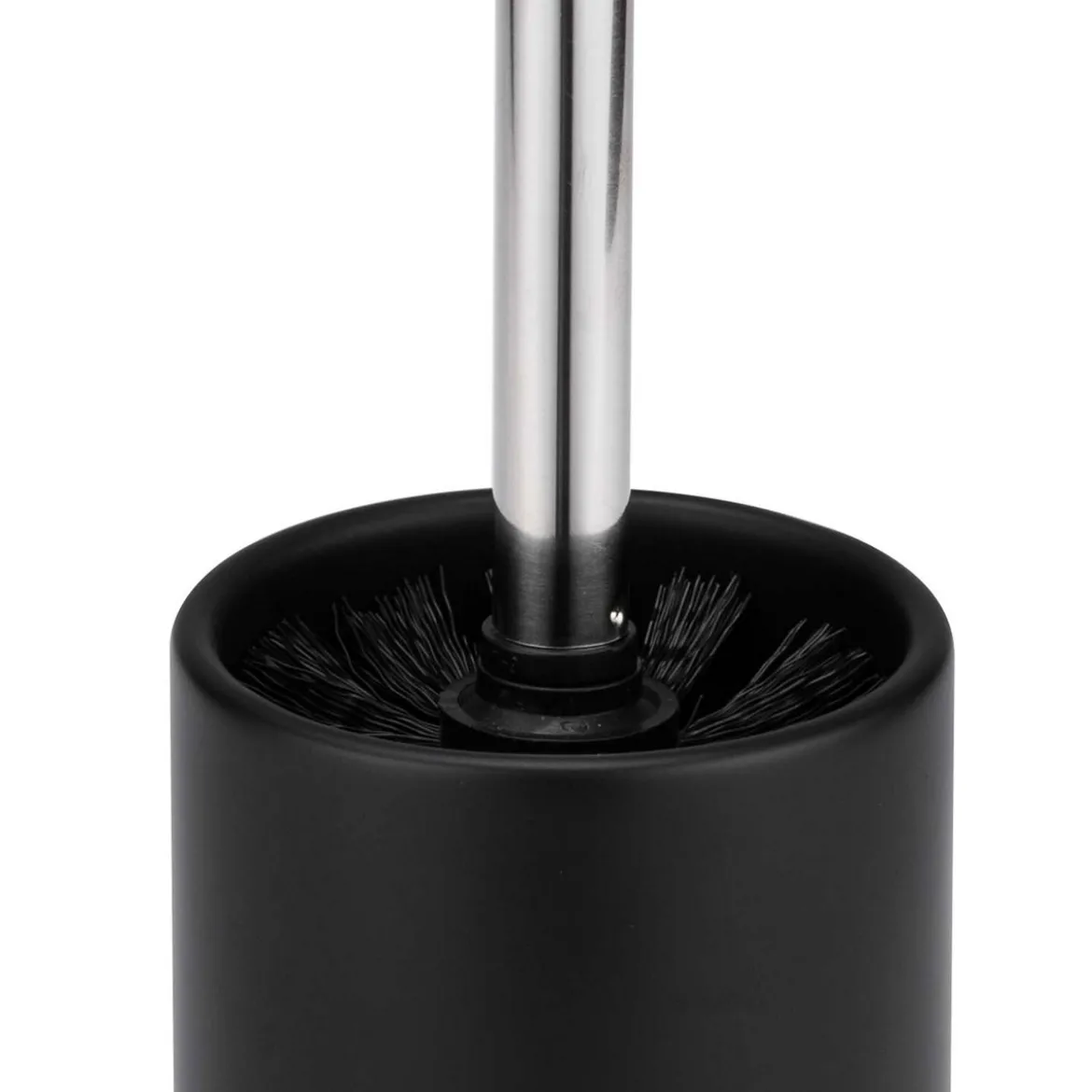Kendama portaspazzolino toilette poliresina nera opaca d9 h38 cm