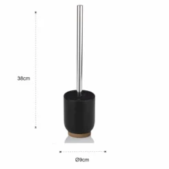 Kendama portaspazzolino toilette poliresina nera opaca d9 h38 cm