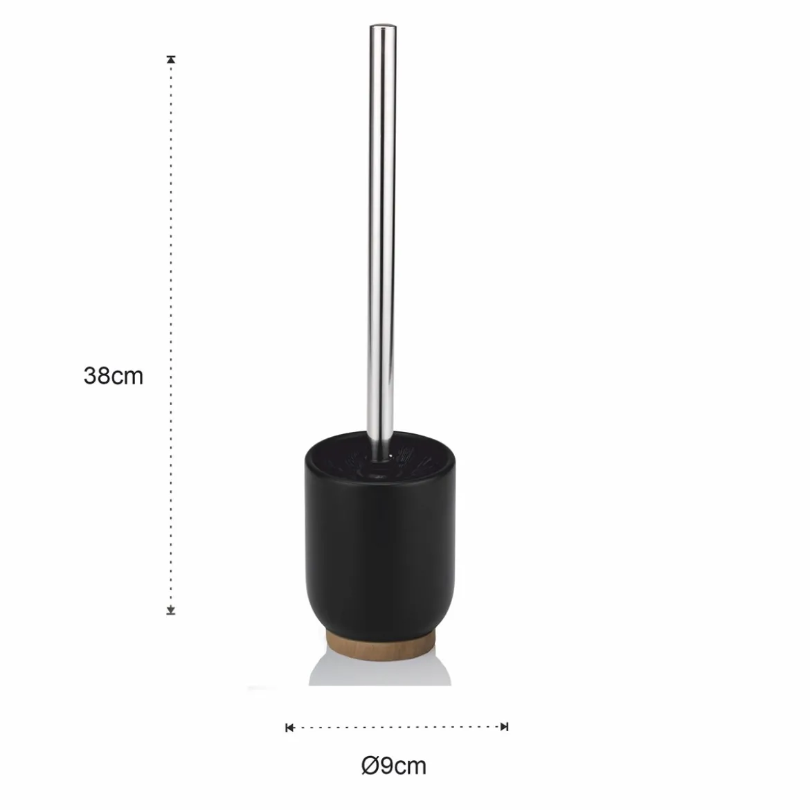 Kendama portaspazzolino toilette poliresina nera opaca d9 h38 cm