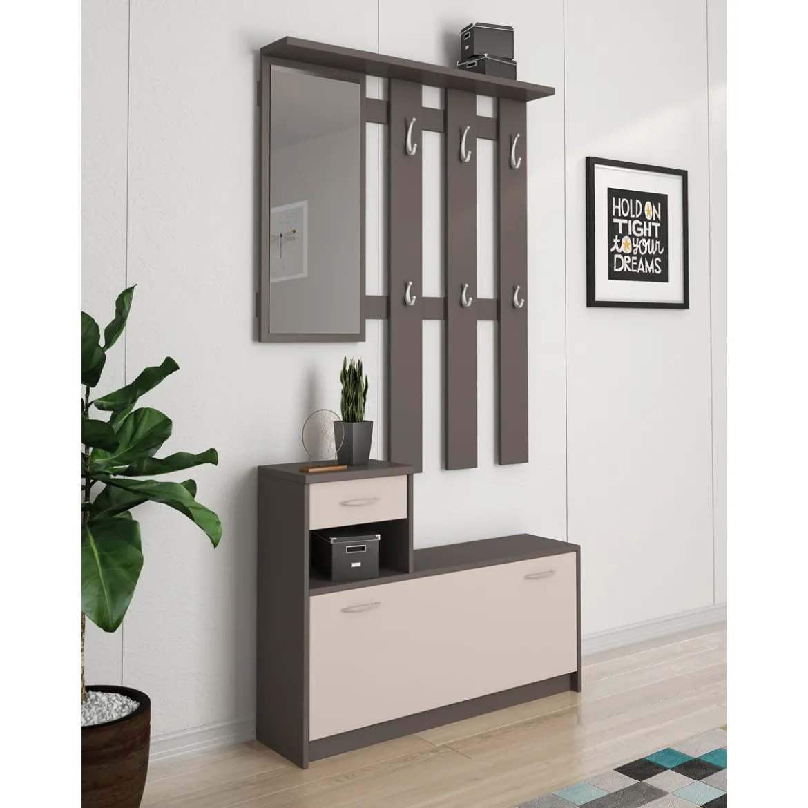 Ken Grey Ingresso finitura Grigio grafite Opaco frontali finitura Cashmere Opaco