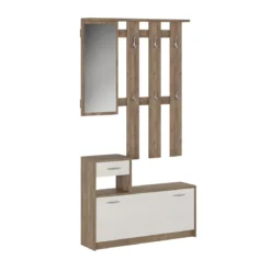 Ken Silk Flow Ingresso finitura Noce Spatolato Bianco, h73 x 100 x 25 cm