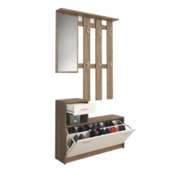 Ken Silk Flow Ingresso finitura Noce Spatolato Bianco, h73 x 100 x 25 cm