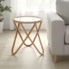 Ken tavolino in rattan e vetro cm d. 47 x h.55
