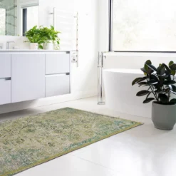 Kesar tappeto bagno / scendiletto cotone 100% con nappe 110x60 cm