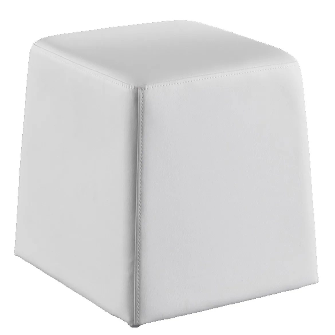 Key white pouf in pelle sintetica bianco 35x35xh35 cm