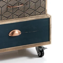 Kijo cassettiera 4/c cassetti colorati in legno massello di abete h70.5 l50 p34 cm