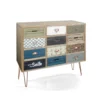 Kijo cassettiera in abete decorato con 12 cassetti colorati cm h95 l113 p40