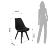 Kiki evo black sedia imbottita in pelle sintetica nera e polipropilene nero opaco 49x54xh81 cm