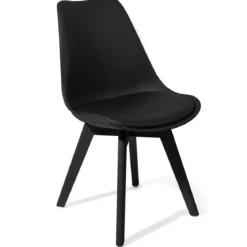 Kiki evo black sedia imbottita in pelle sintetica nera e polipropilene nero opaco 49x54xh81 cm