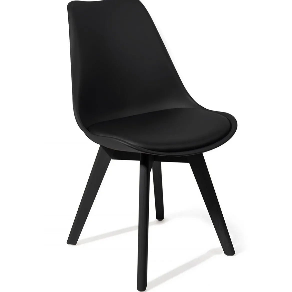 Kiki evo black sedia imbottita in pelle sintetica nera e polipropilene nero opaco 49x54xh81 cm