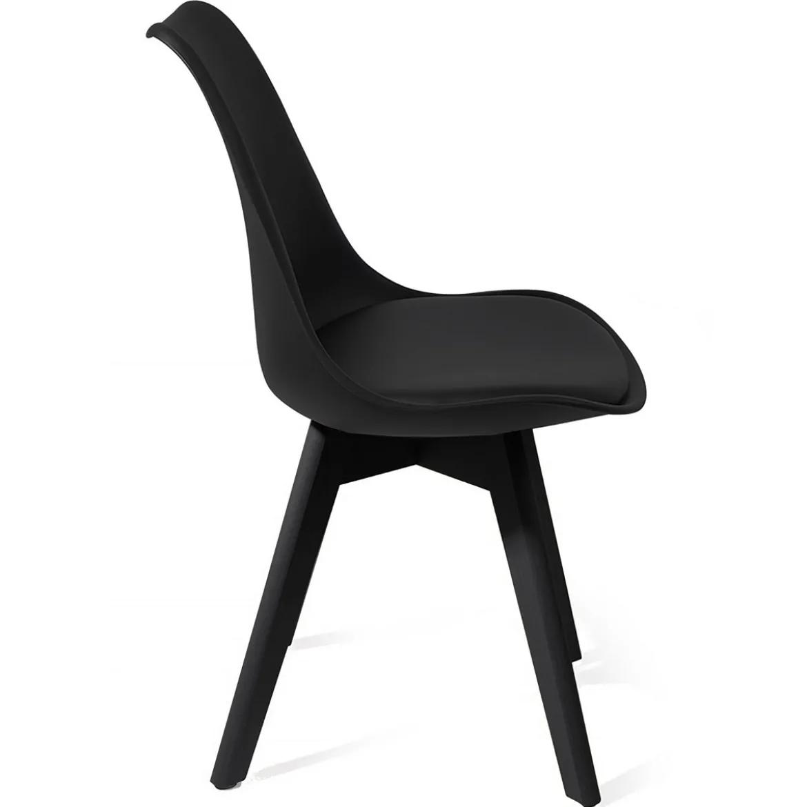 Kiki evo black sedia imbottita in pelle sintetica nera e polipropilene nero opaco 49x54xh81 cm