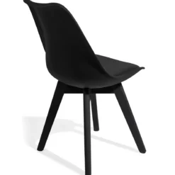 Kiki evo black sedia imbottita in pelle sintetica nera e polipropilene nero opaco 49x54xh81 cm