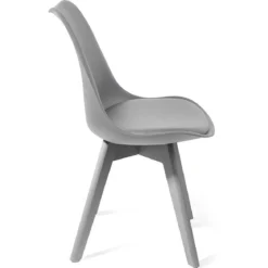 Kiki Evo Grey Sedia imbottita in pelle sintetica grigia e polipropilene grigio opaco 49x54xh81 cm