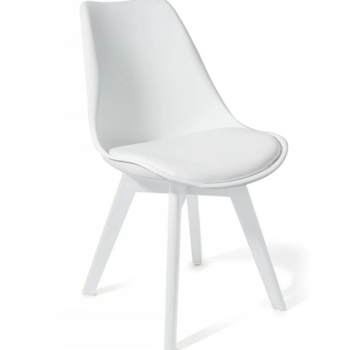 Kiki Evo White Sedia imbottita in pelle sintetica bianca e polipropilene bianco opaco 49x54xh81 cm