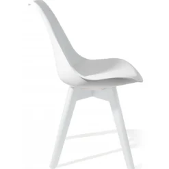 Kiki Evo White Sedia imbottita in pelle sintetica bianca e polipropilene bianco opaco 49x54xh81 cm