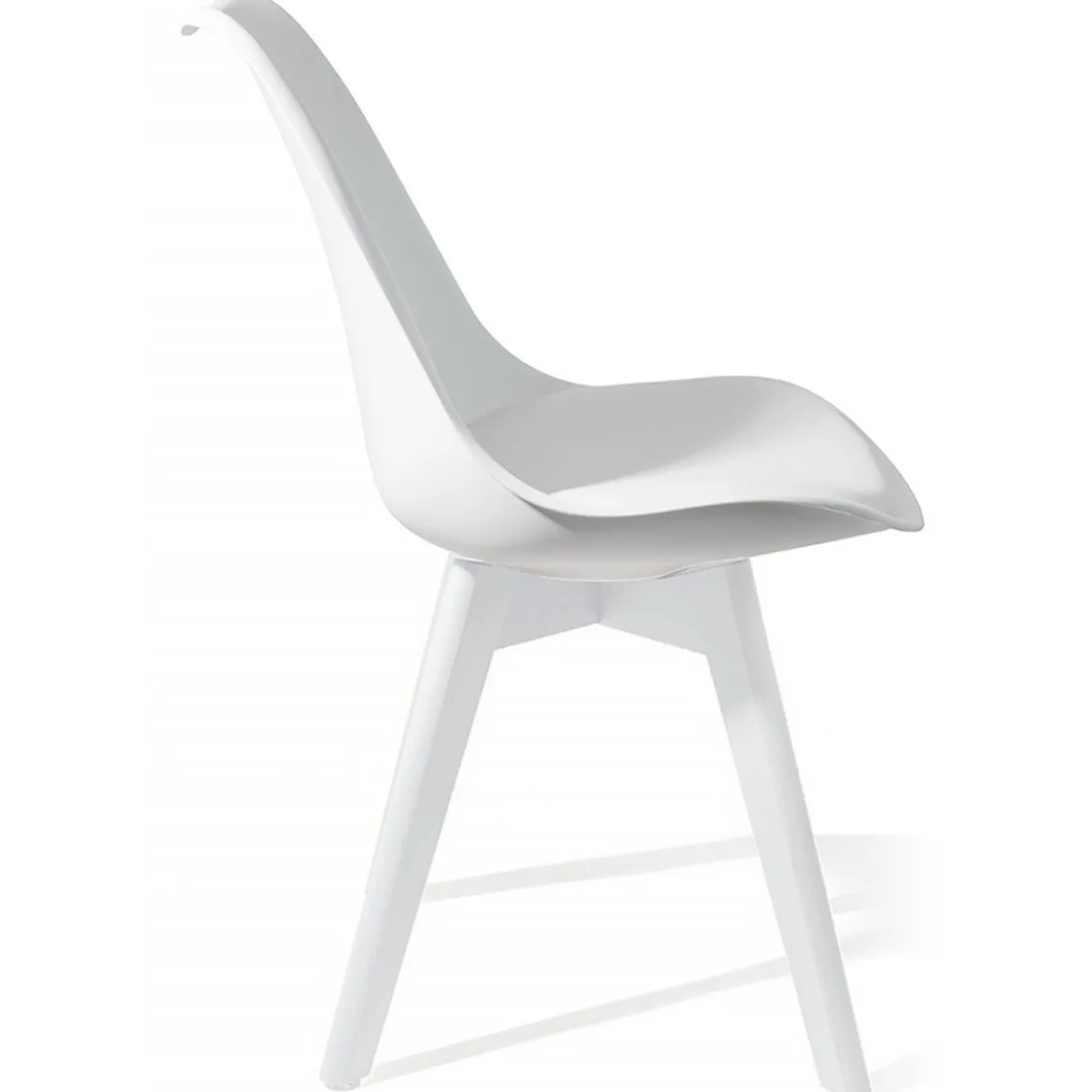 Kiki Evo White Sedia imbottita in pelle sintetica bianca e polipropilene bianco opaco 49x54xh81 cm