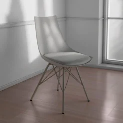 Kiki grey sedia in pelle sintetica polipropilene e metallo grigio lucido 47x53xh81 cm