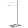 Kiko portasciugamani da bagno in acciaio inox finitura opaca 42x20xh84 cm