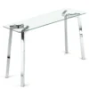 Kirk consolle piano in vetro trasparente e metallo cromato 125x40xh75 cm