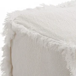 Koko pouf quadrato rivestimento 100% cotone bianco decorato 45x45xh30 cm